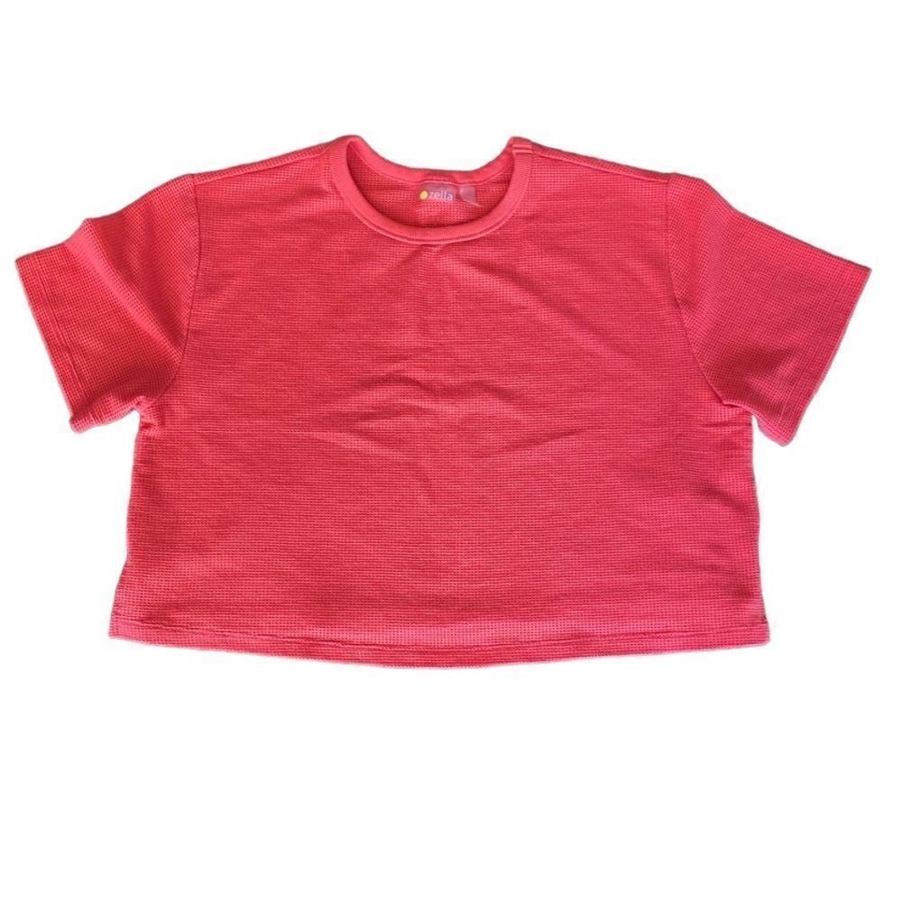 Zella Nordstroms Excursion Performance Mesh perforated Crop Top Large Red